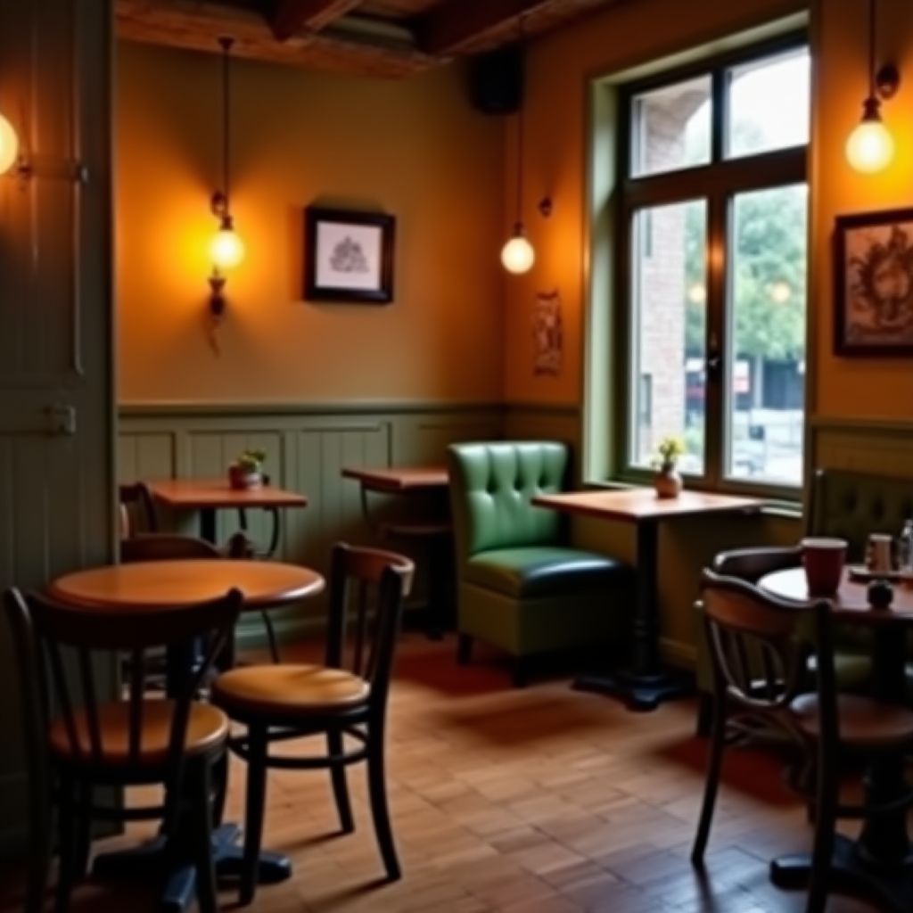 Fotka interiéru kavárny